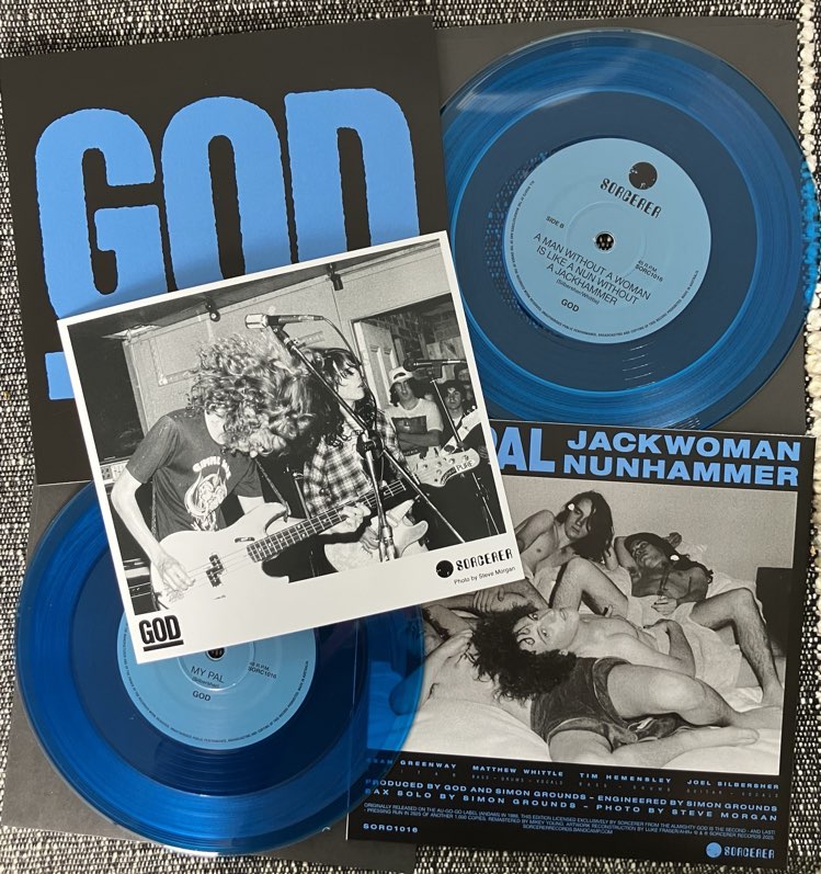 GOD - My Pal 7" (blue vinyl with photo, second edition of 2025 - 1,000 pressed)