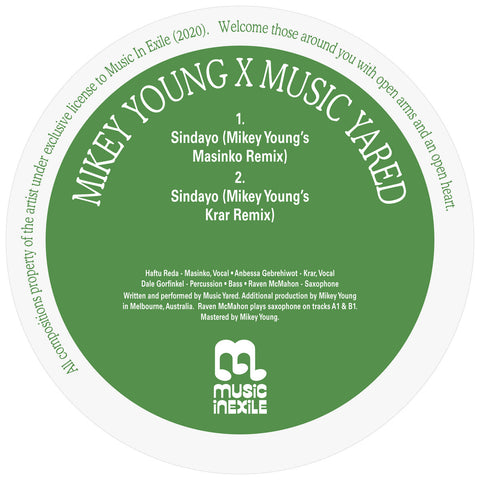 Music Yared - Sindayo (Mikey Young remixes) 12" EP